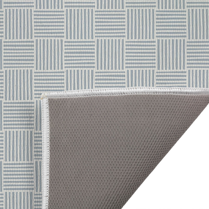 Gridblocked Outdoor Doormat, 21" W x 34" L, Slate Blue/Blue