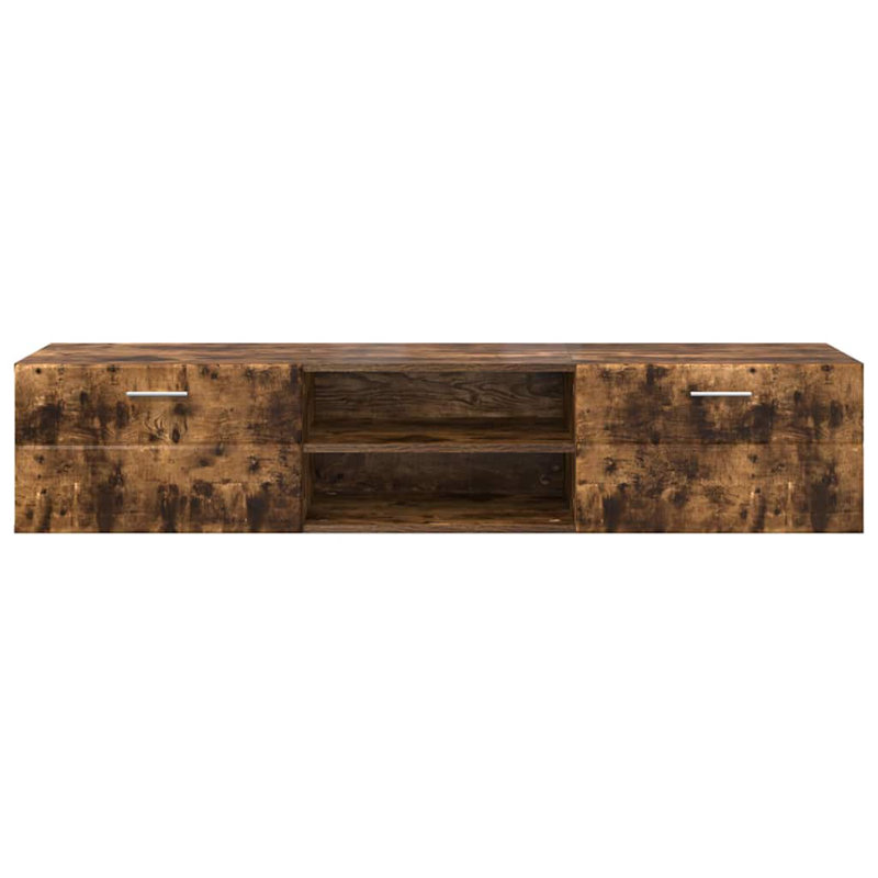 Unfinished TV Stand for TVs up to 65", Smoked Oak