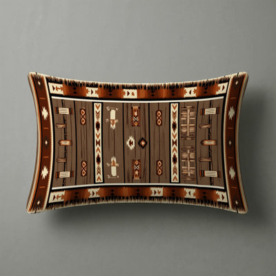 Rustic Leather Look Southwestern Cowboy Inspired Indoor and Outdoor Throw Pillow