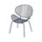 Chair In Navy, Iron Craftsmanship, 34.47 In. High, 24.53 Wide, 25.9 Deep Navy Iron, Relaxing Design, 34 Height, 24.8 Width, 25.5 Depth