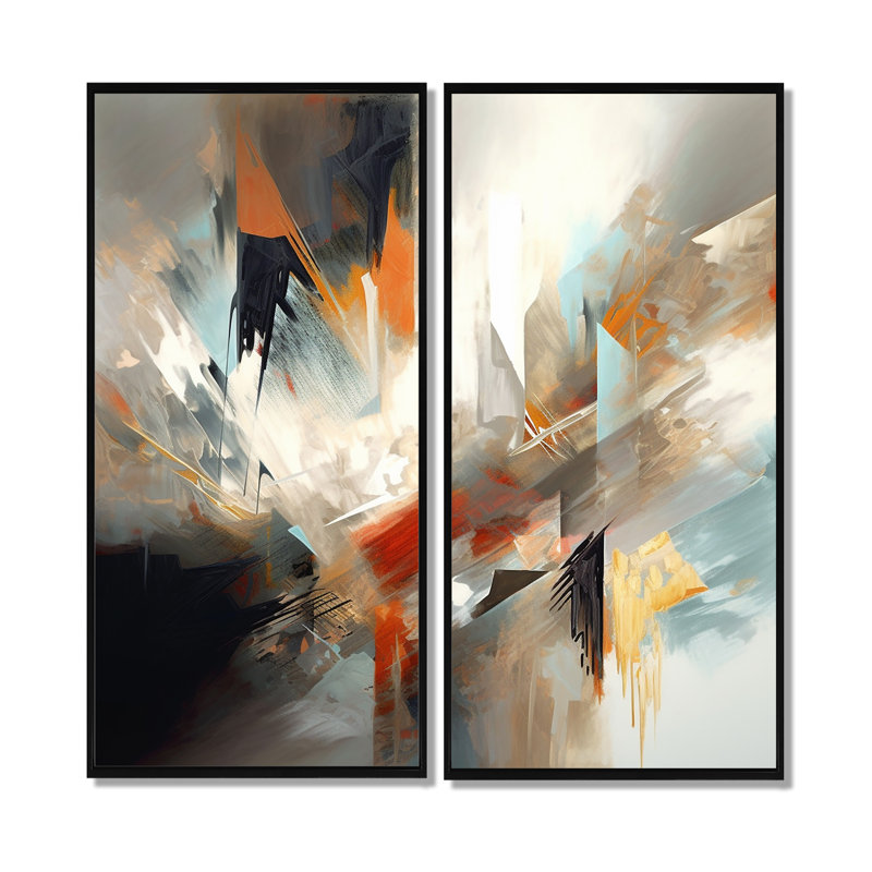 Chevonda - décoration murale crème, H 32 po x l 32 po, Noir, Reproduction avec cadre flottant