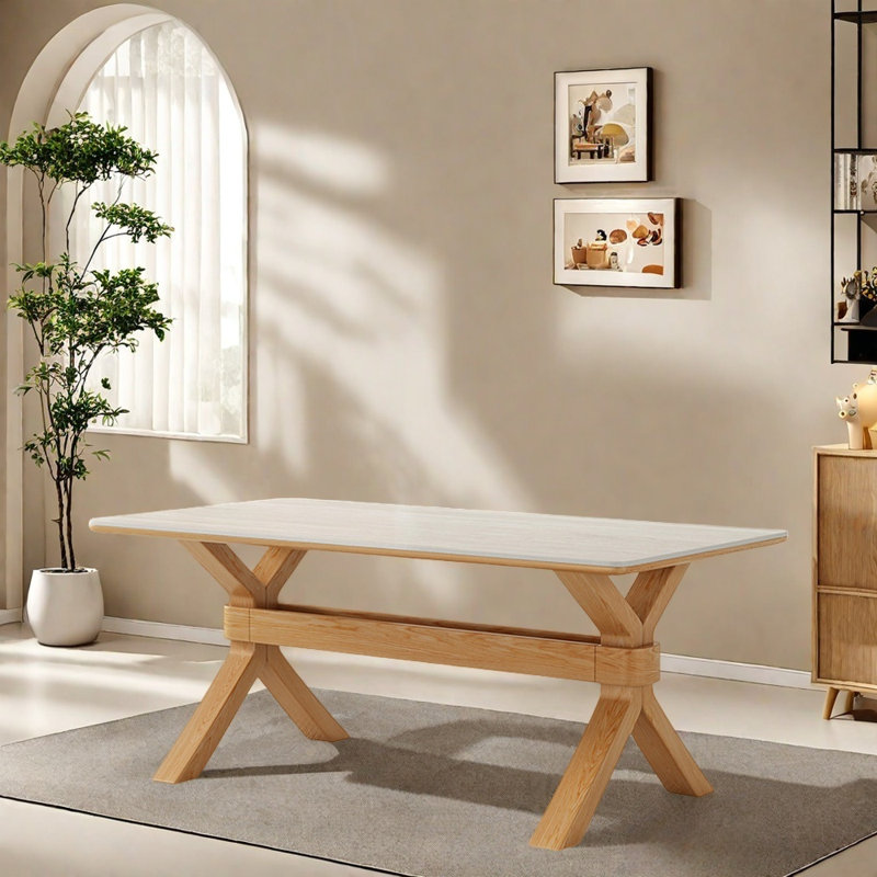 rectangular stone slab dining table, 29.92"H x 70.86"L x 35.43"W