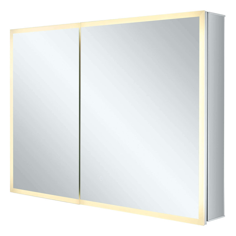 Armoire à pharmacie DEL à deux portes FINE FIXTURES Aura ™ Smart avec chargement sans fil Qi, désembuage anti-buée et éclairage 3 couleurs à intensité variable