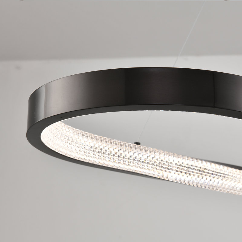 Modern Led Pendant Lights Dimmable Chandelier, Black, 78.74" H x 47.24" W x 47.24" D
