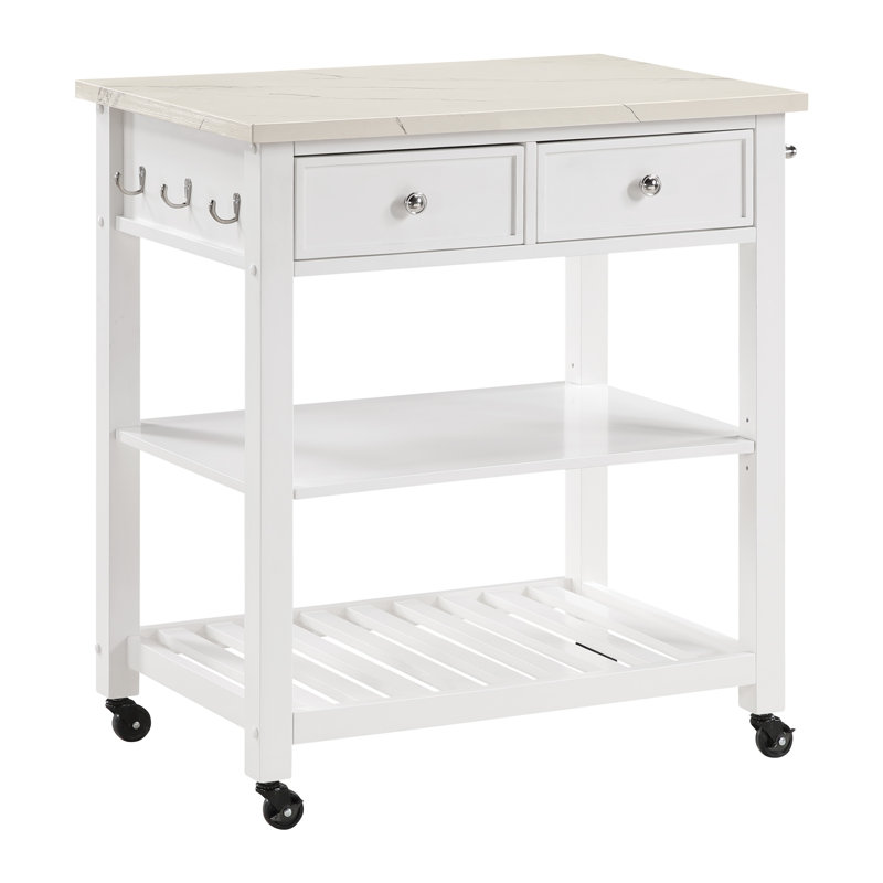 Litchfield Kitchen Cart, White
