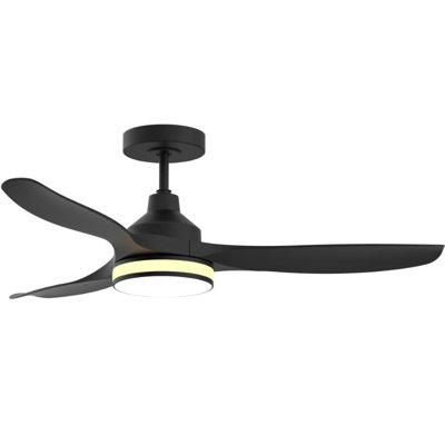  RGB Ceiling Fans with Lights 52 Inch, Quiet DC Motor LED Ceiling Fans with Remote for Bedroom, Living Room, Kitchen, 3CCT, 6 Speeds, Reversible, Dimmable, Timer, Memory, Black