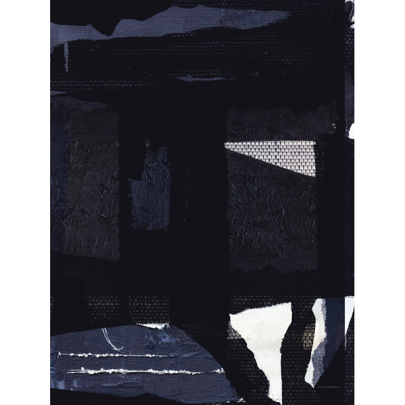Fragment d'un chef-d'œuvre par Kamdon Kreations, Cadre noyer, H 48 po x l 36 po, Blanc
