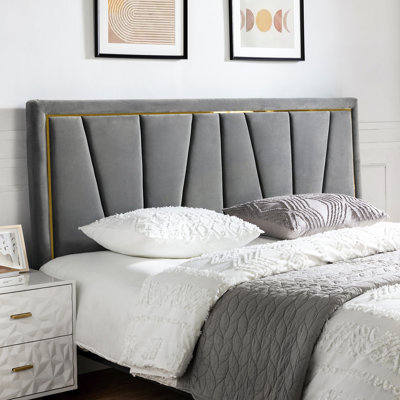 Plympton Upholstered Velvet Panel Headboard