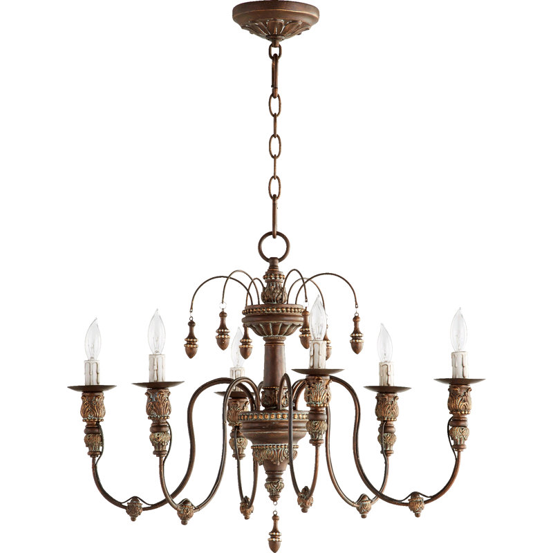 Lustre classique / traditionnel à 6 lumières de style bougie Solange