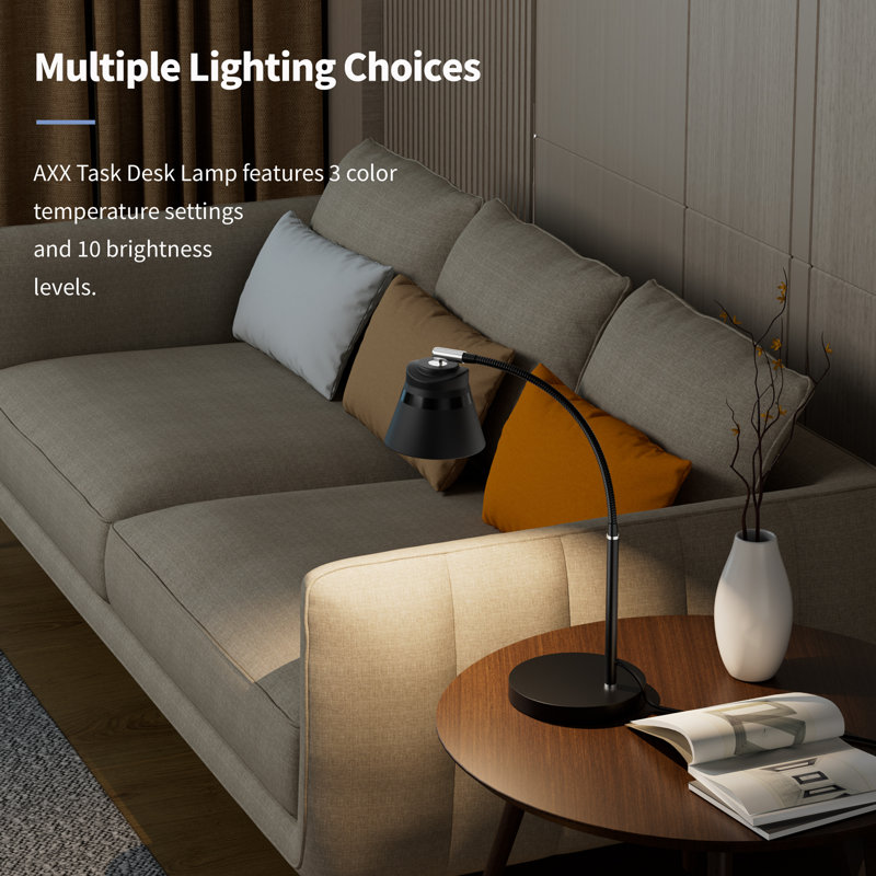 24'' Metal Desk Lamp, Table Light For Home Office/bedroom/college Dorm Room, Led Bulb Included, 1000lm, 3 Color Modes, 10 Dimmable Levels