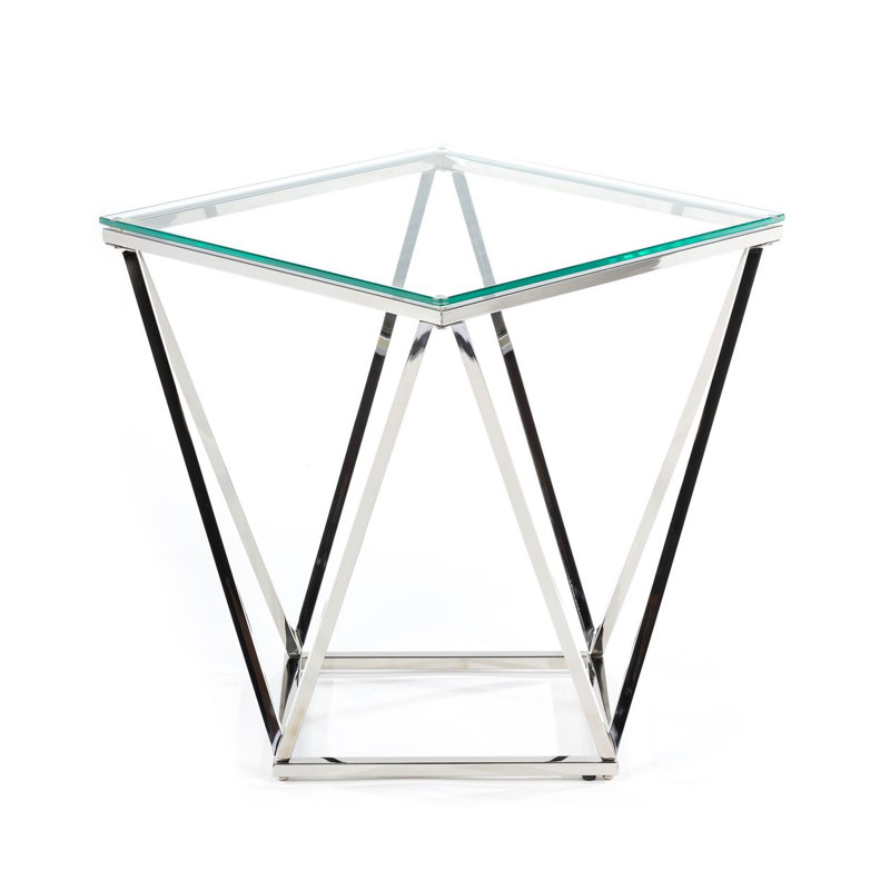 Wesson Frame Coffee Table, Clear, Silver