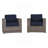 Wicker Club Chair Sunbrella GREY