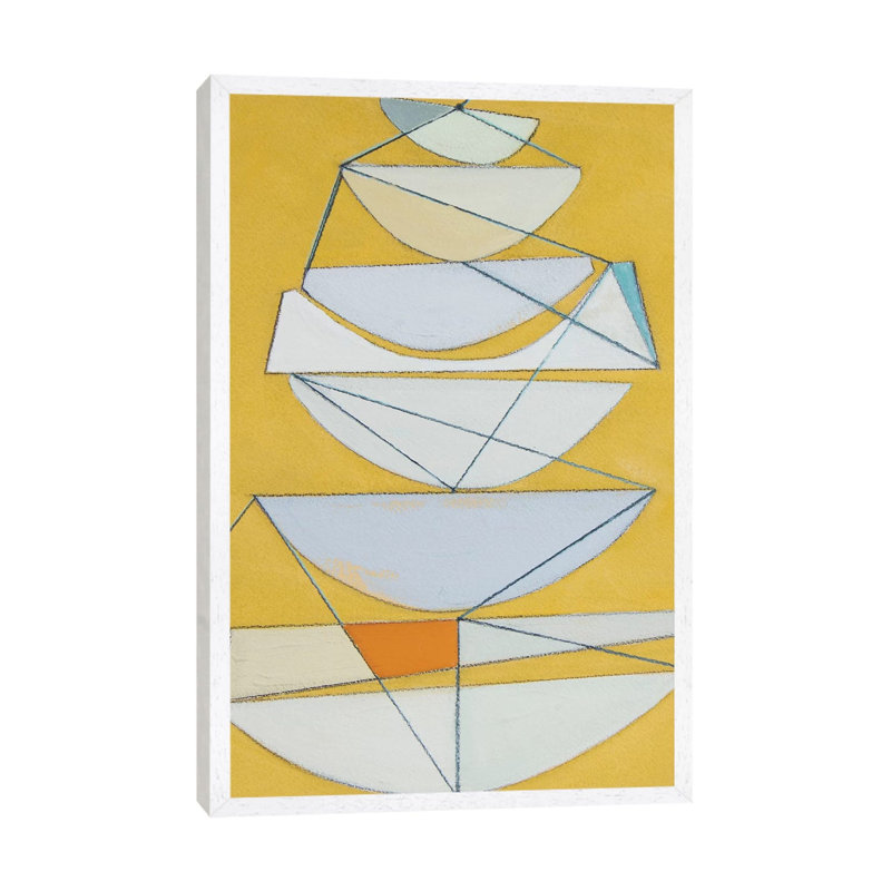 Abstract Sails III 1 Piece Wall Art on Canvas, 101.6 cm H x 66.04 cm W, White Framed