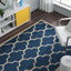 Tapis bleu marine / ivoire en laine à motif géométrique Cannen-1901854130