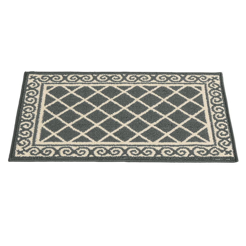 Tapis de cuisine antidérapant Rezarta, Rectangle 2 pi 11 po x 2 pi, Gris