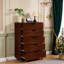 Armoire de rangement mobile à 5 tiroirs avec commode sur roulettes 5 tiroirs brun foncé-282601550