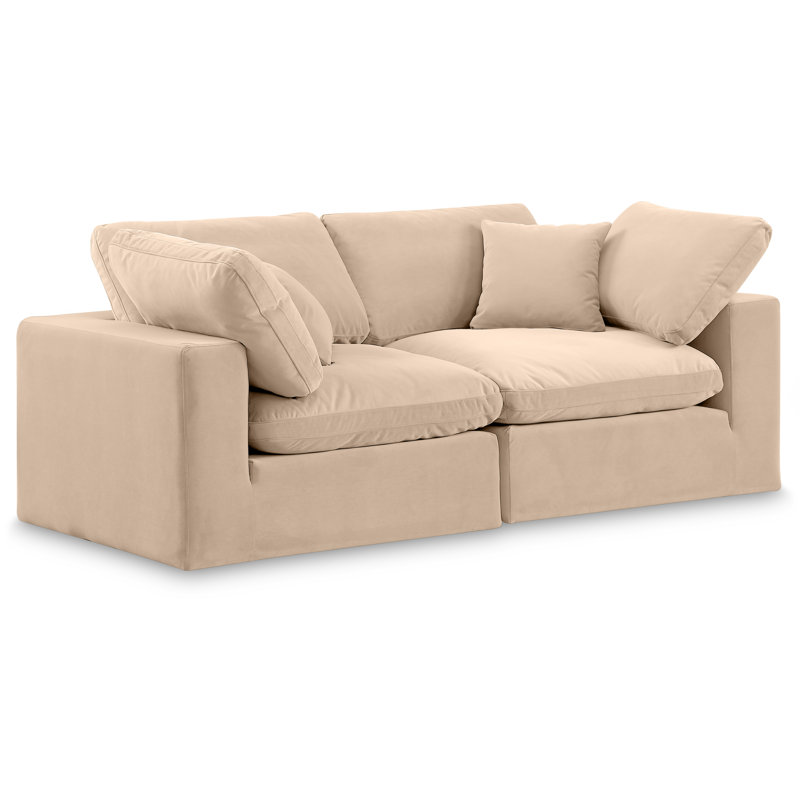 Canapé modulaire Hoggins, Velours beige