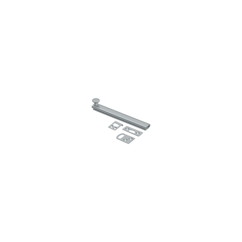 Brass Latch/Catch/Bolt, Brushed Chrome, 1.9375" H x 6" W x 1.5625" D