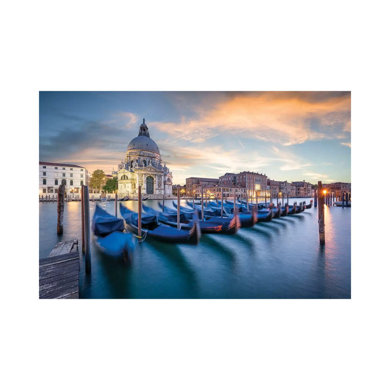 Gondolas In Front Of Santa Maria Della Salute by Jan Becke - Wrapped Canvas Gallery-Wrapped Canvas Giclée