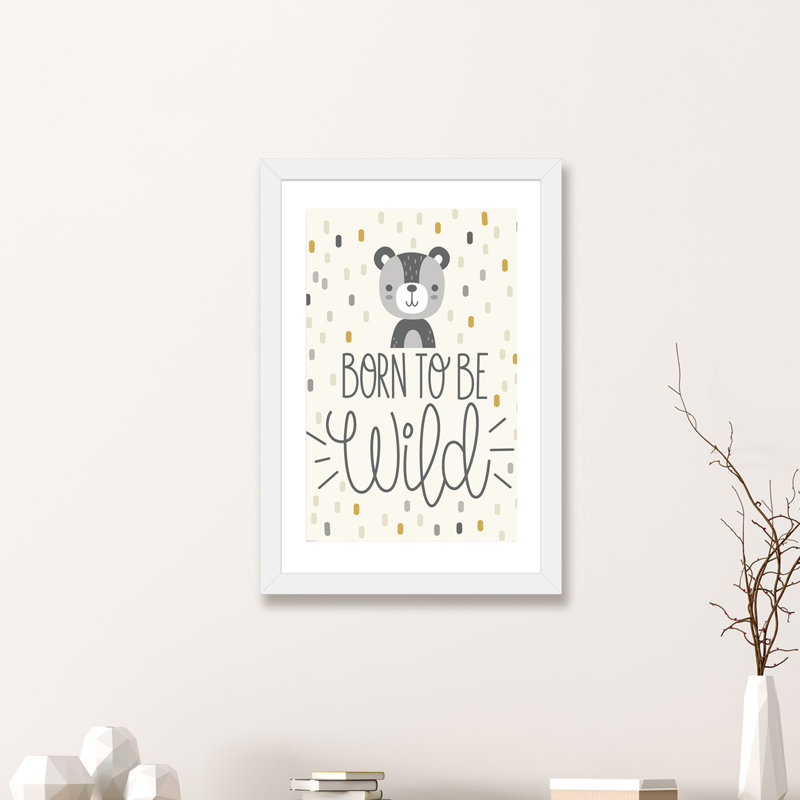 «Cute and Wild III», art encadré, H 24 po x l 16 po x P 1 po, Papier encadré blanc