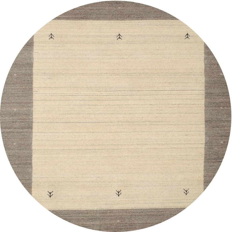 Tapis beige/brun contemporain, Rond 7 pi