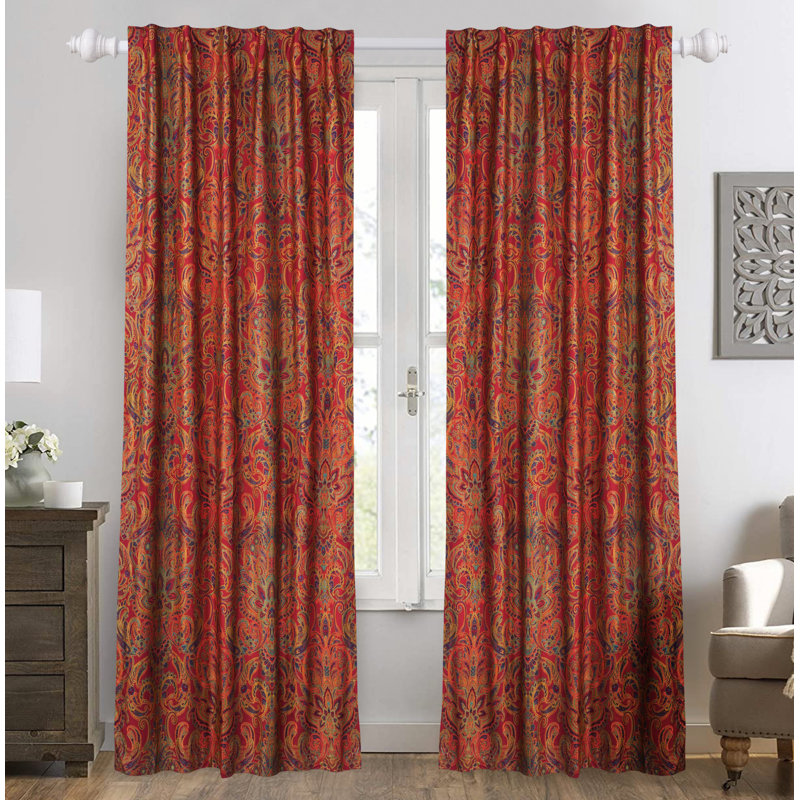  Panneaux de rideaux semi-transparents bohème italien, L 52 po x L 84 po