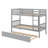 Twin-On-Twin Rubber Wood Bunk Bed Featuring Trundle, Transformable Into Two Separate Beds-1877391983