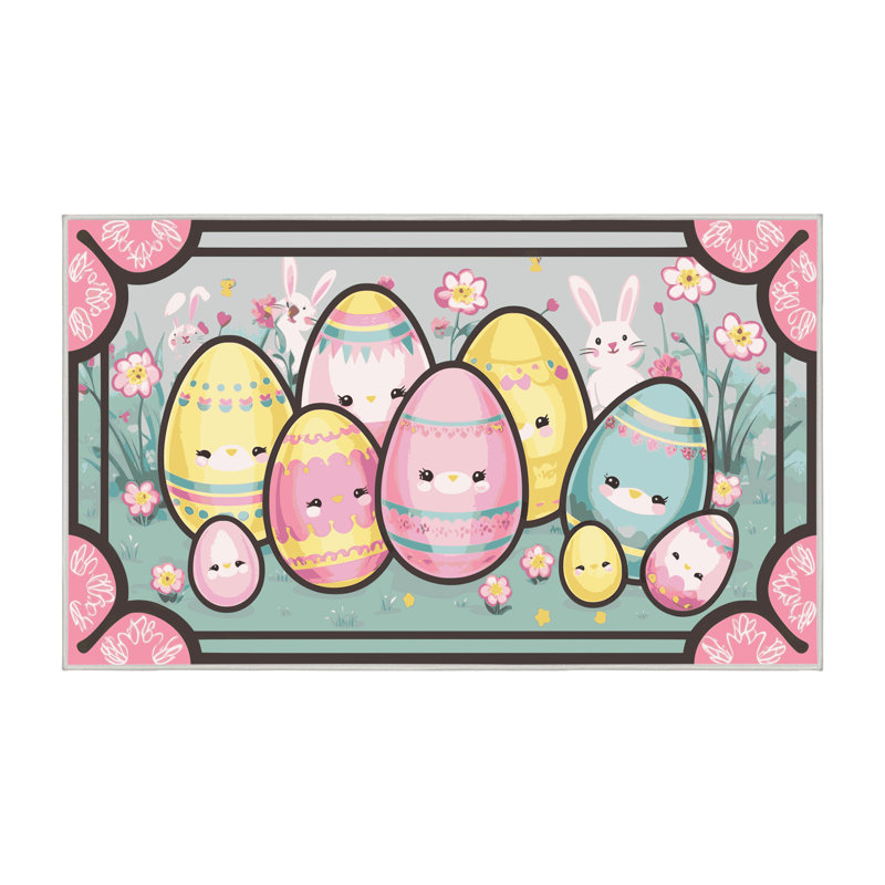 The Holiday Aisle® Easter Spring Holiday Rug, Rectangle 5' x 8'