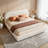  King Size Curve-Shaped Headboard Boucle Fabric Upholstered Bed Frame, With Metal Frame No Spring Box Needing Bed-1490069398-1482493237