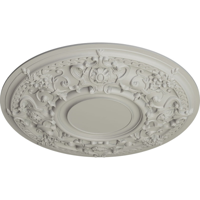Médaillon de plafond 32 po 3/4 po x P 2 1/2 po Jackson (convient aux auvents jusqu'à 13 1/2 po), Pot de crème