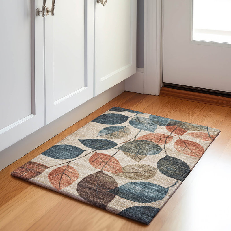 Machine Washable Indoor/Outdoor Xhevrie Beige Rug, Rectangle 1'8" x 2'6"