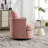360 Degree Rotating Pink Swivel Chair With Chenille Upholstered Seat, Comfortable And For Prolonged Use, Breathable Ideal Office Or Home Settings, Simple Assembly Clear Parts, Metal Turntable, 31.48-49443304