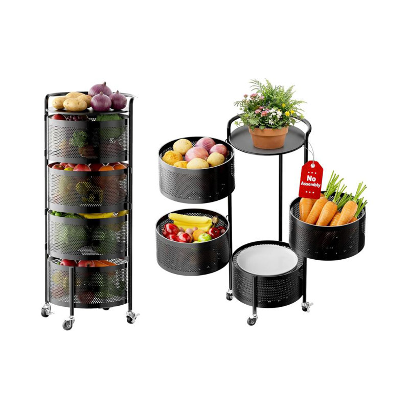 4-Tier Rotating Integrated Vegetable Storage Rack