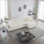 Canapé modulaire en L modulaire avec repose-pieds réversible pour cinéma maison, chenille blanc neige | Blanc | Chenille