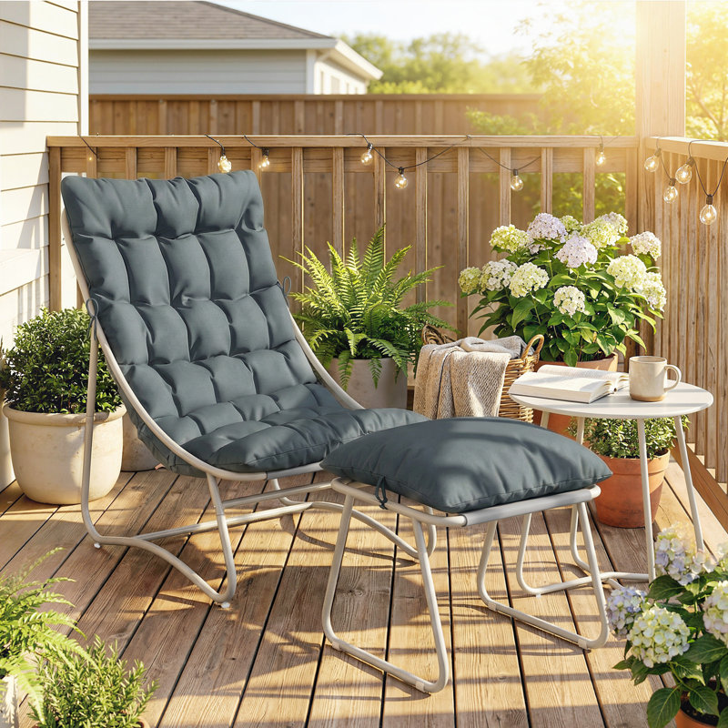 2 - Person Patio Dining Set with Round Table, Grey