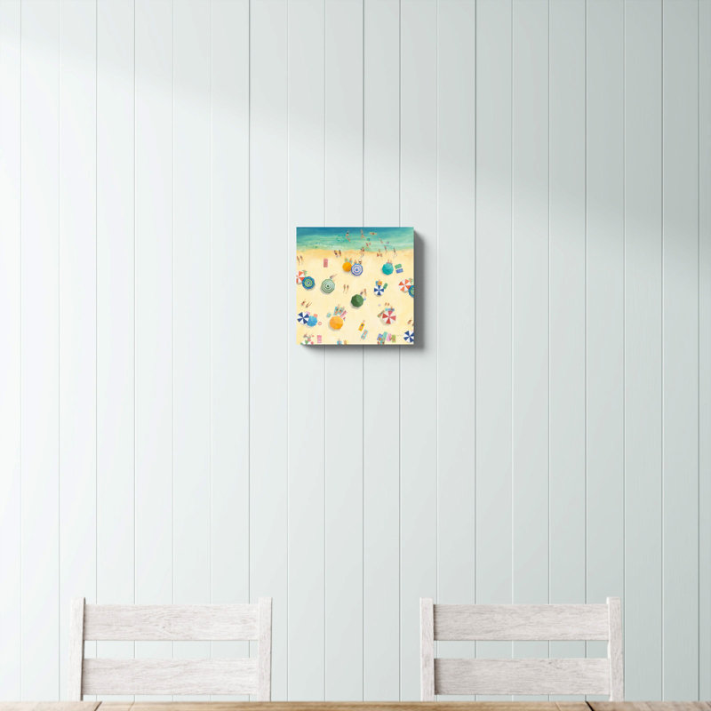 «Summer Beach Fun» par Avery Tillmon - reproduction d'art sur toile, H 12 po x l 12 po, Impression sans cadre, Sans cadre