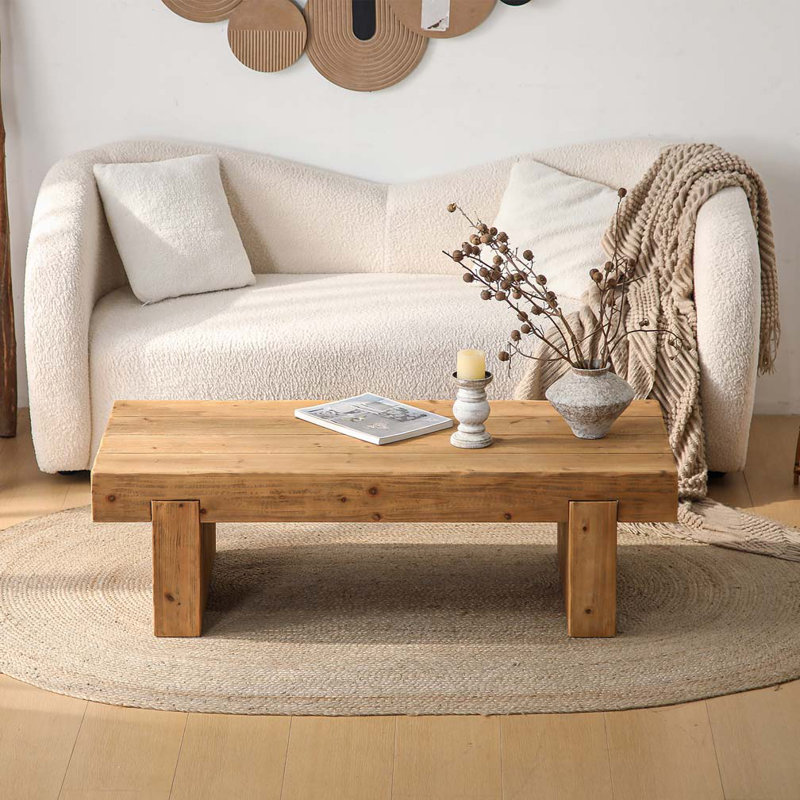 Table basse rustique, Bois naturel