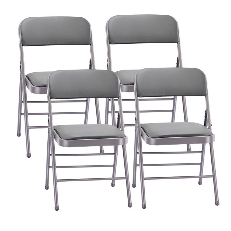 Padded Folding Chair, Gray