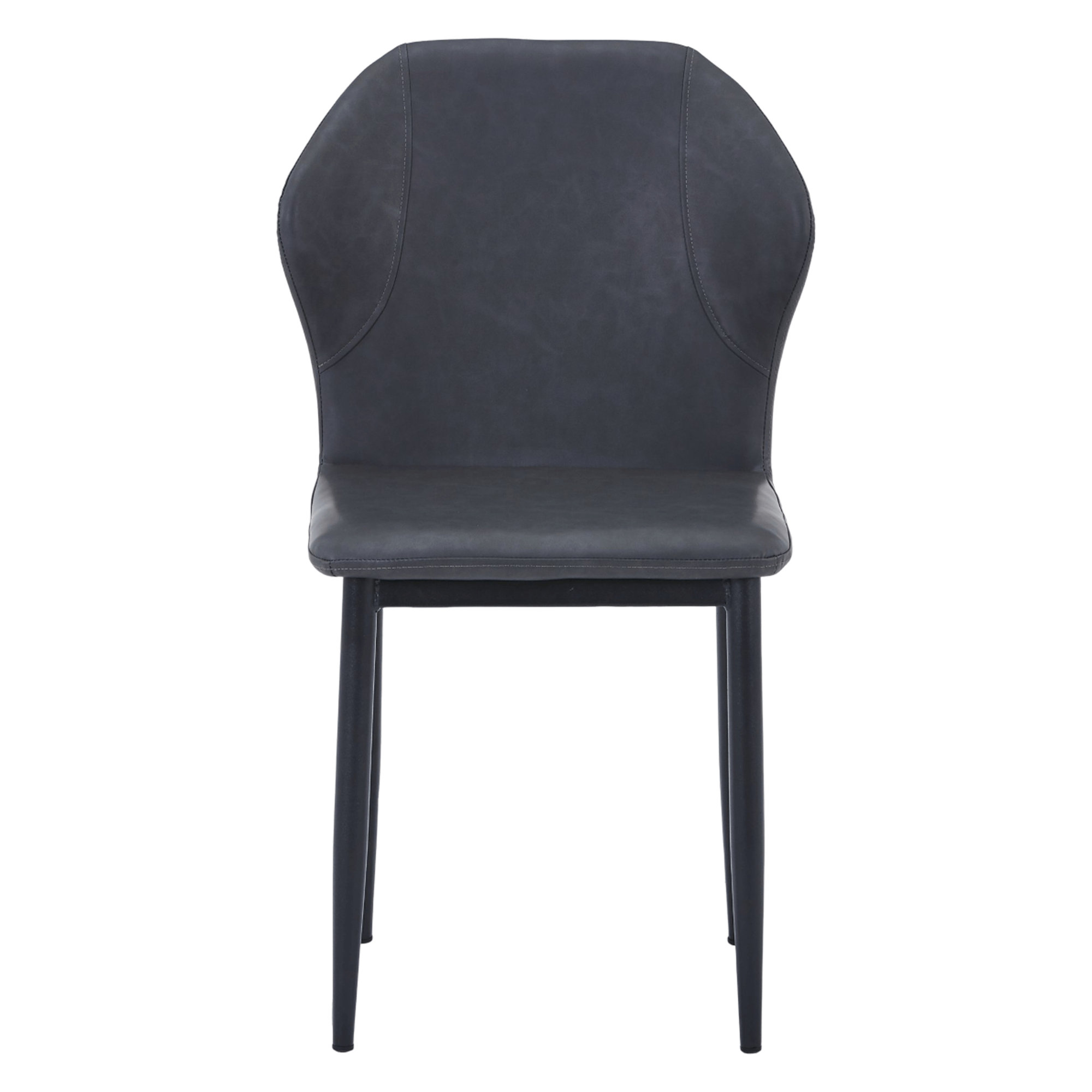 Steves Fabric Metal Side Chair Dining Chair, Single, Charcoal