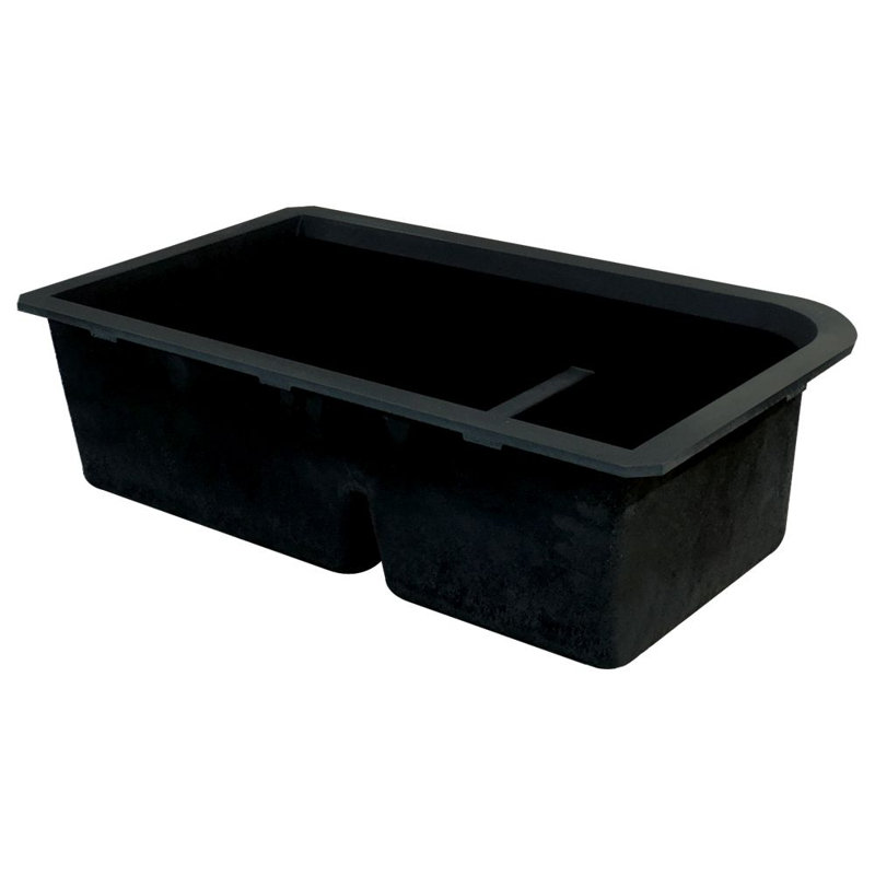 Radius 31.5'' L Double Bowl Kitchen Sink, Black