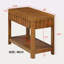 Ensemble de tables basses rectangulaires, 3 pièces avec pieds en bois massif, 1 table basse et 2 tables de bout, ensemble de tables basses en bois-245292760