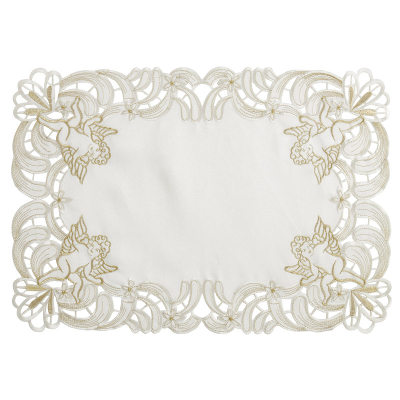Tryston Polyester Rectangle Placemat, Ivory