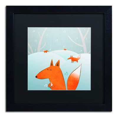 "winter foxes" par carla martell, art encadré