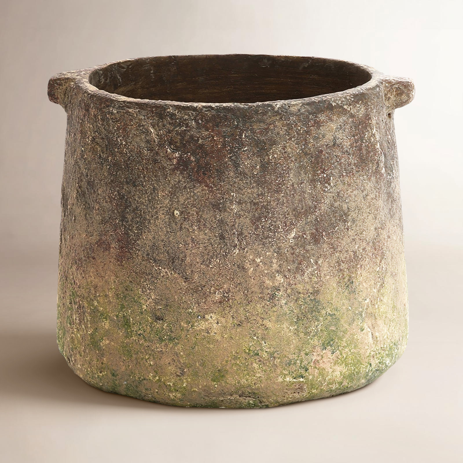 Rustic Ginger Root Brown Cement 8.9-Inch Tall Indoor and Outdoor Cylinder Vase