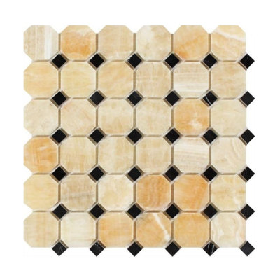 Natural Stone Octagon and Dot Mosaic Wall & Floor Tile