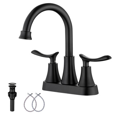 Centerset 2-handle Bathroom Faucet with Drain Assembly
