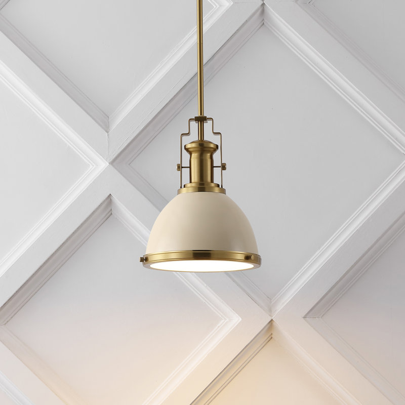 Staub 1 - Light Single Bell Pendant, 12.25" H x 10" W x 10" D, Brass Gold/Almond