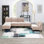 Moderne magnifique ensemble modulaire 6 pièces 4X chaises sans accoudoirs 2X repose-pieds canapé en tissu rose rosé Morgan