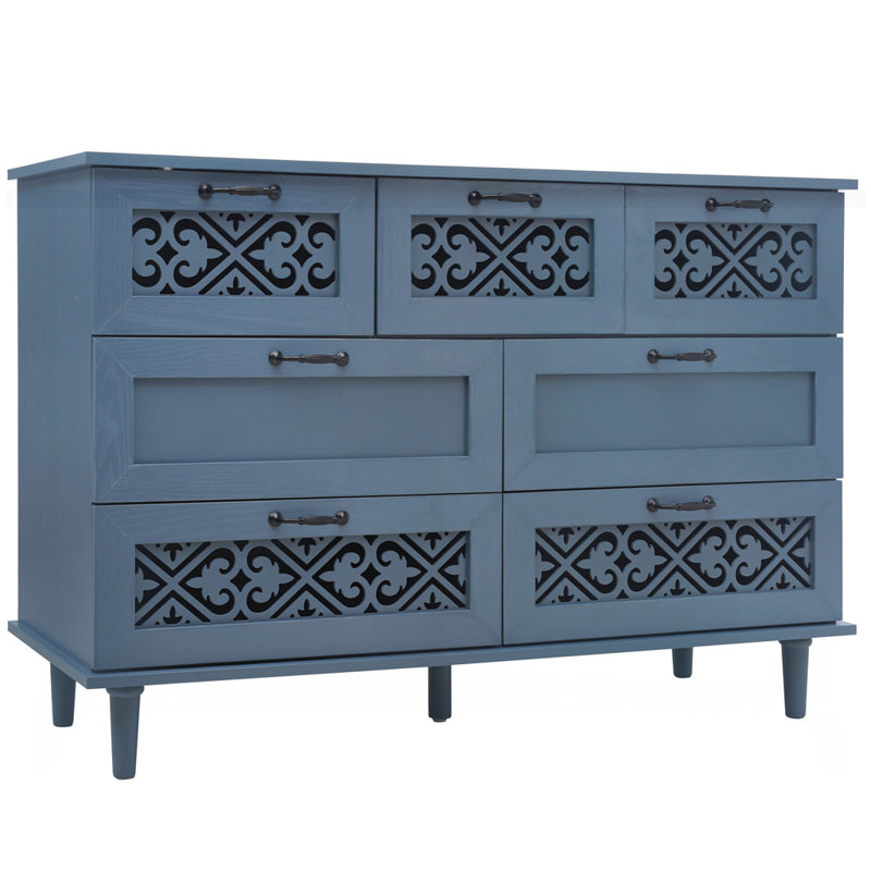 Armoire 7 tiroirs,, Bleu