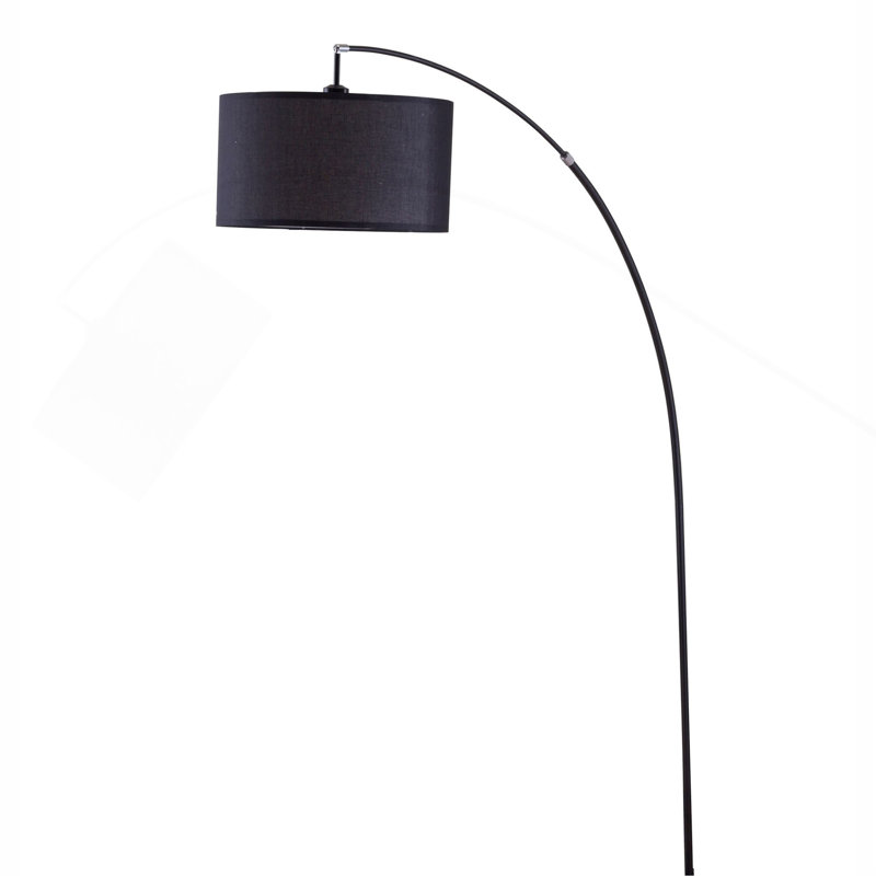 Lampe sur pied en métal 86 "Bowery", Noir poli, Noir